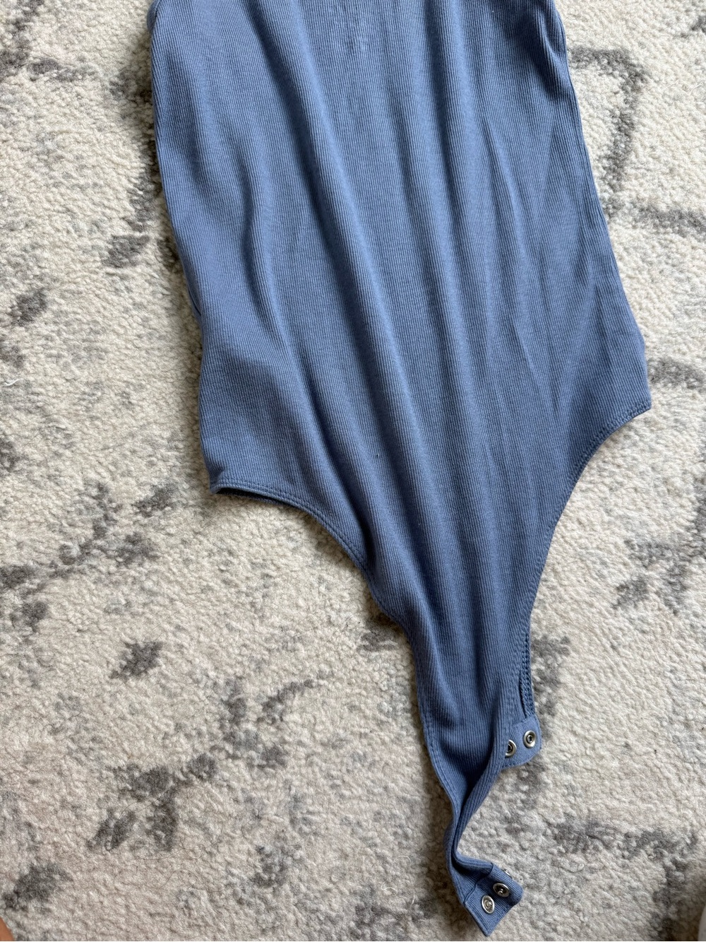 Blue Ribbed Tank One-Piece Bodysuit - Picture 4 of 4